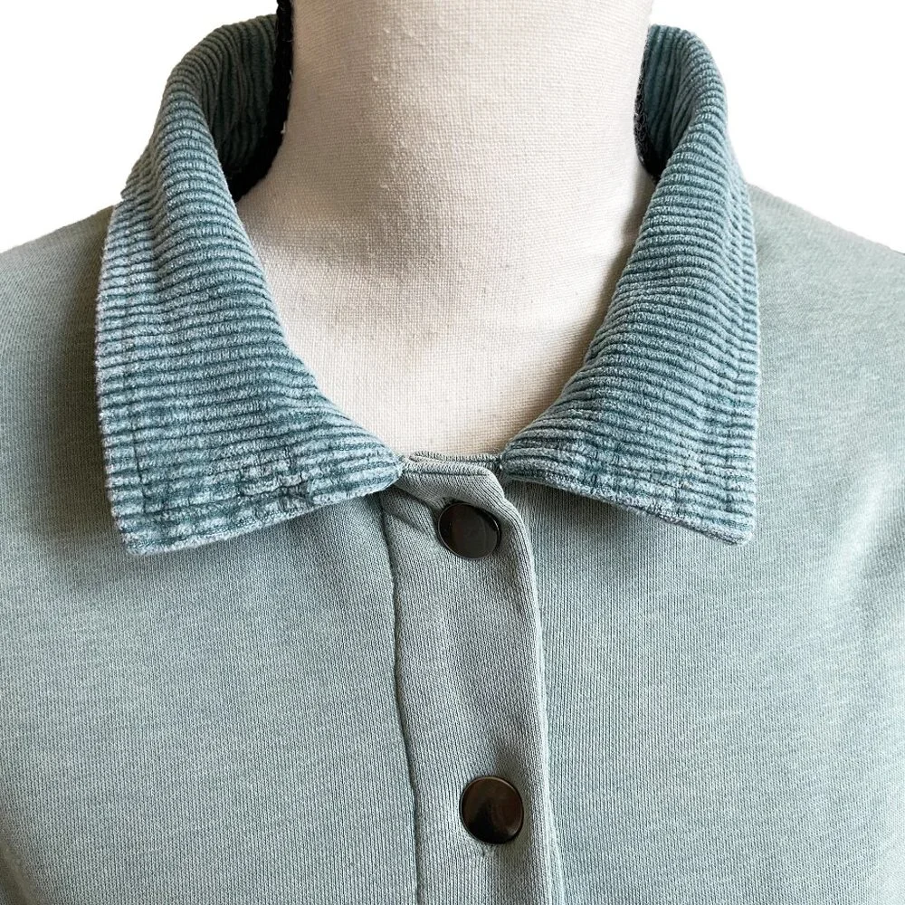 POL Teal French Terry Knit Boho Jacket Corduroy SMALL - Picture 8 of 12